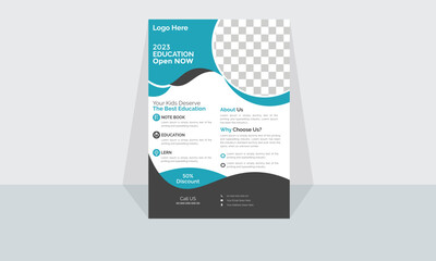 Education Flyer Modern Corporate and Creative Business Card Design Template Double-sided -Horizontal Name Card Simple and Clean Visiting  Card Vector illustration Colorful Business Card
