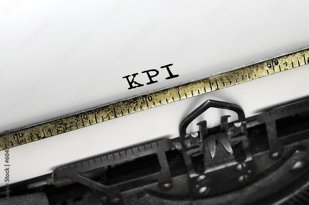 Poster text kpi typed on retro typewriter