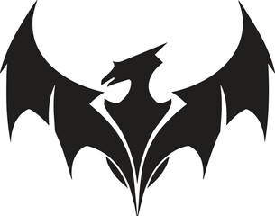 Fototapeta premium black dragon tattoo. dragon logo. dragon tribal. vector illustration.