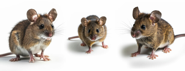 Obraz premium Mice Collection isolated on white background, Generative AI 