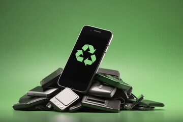 Recycle mobile phone stock illustration - obrazy, fototapety, plakaty