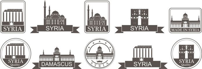 Syria set. Isolated Syria on white background