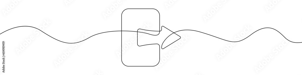 Poster exit hand drawn linear vector continuous icon. black one-line evacuation icon. emergency exit icon d