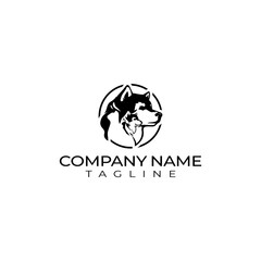 Fototapeta premium logotype dog with circle design vector template