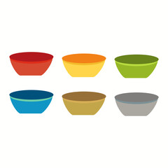 Colorful empty bowl set Vector