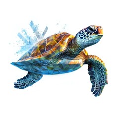 "turtle isolated on white"Ai