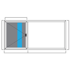 PVC aluminum wood window illustration interior vector 