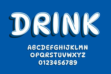 Vector of stylized modern font and alphabet