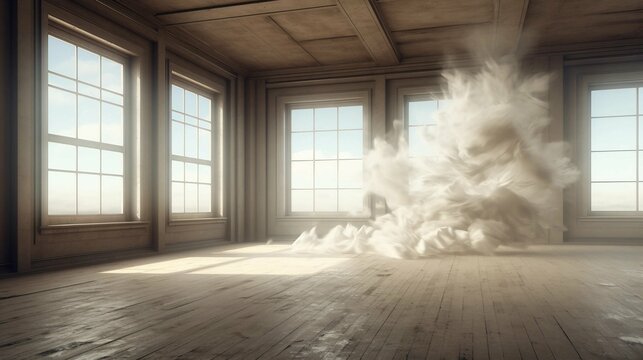 A Dust Cloud Swirling in a Large Vacant Room Generative AI