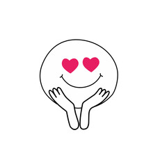 Cartoon face. Expressive eyes and mouth, smiling, crying and surprised facial expressions of the characters. Caricature comic emotion or doodle emoticon. Isolated vector illustration icons set