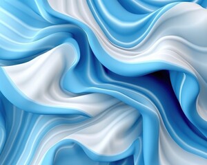 Obraz premium The fashion wallpaper has abstract blue wavy layers and folded textile. (Generative AI)