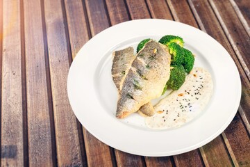 Tasty fresh fish dish, food concept