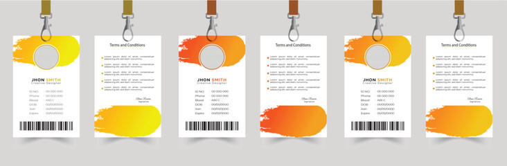 Free vector business id card with minimalist elements Free vector abstract id badge template with picture Abstract id cards template concept 