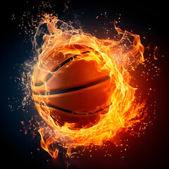 Fototapeta premium basketball on fire concept