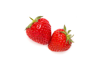 Strawberry isolated on white, top view
