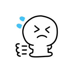 Cartoon face. Expressive eyes and mouth, smiling, crying and surprised facial expressions of the characters. Caricature comic emotion or doodle emoticon. Isolated vector illustration icons set