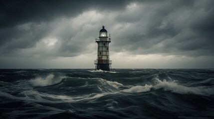 Lighthouse in the sea Generative AI