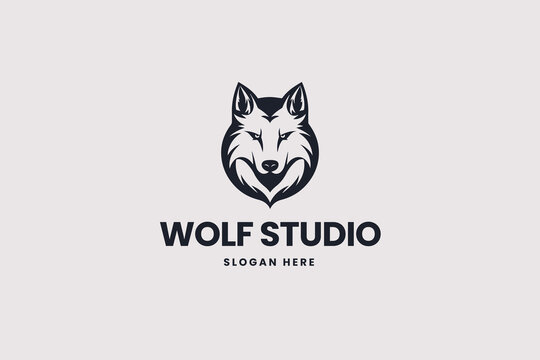wolf logo, vector animal, business brand