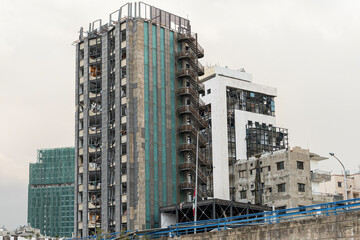 Office building in Beirut destroyed in an explosion, Beirut, Lebanon