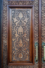 Uzbek, Uzbekistan eastern wooden pattern. Central Asia, Tashkent