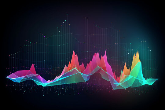Big data analysis colorful report. Info graphic with graphs and charts. Generative AI
