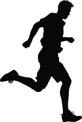 Fototapeta na wymiar male running silhouette. vector illustration.