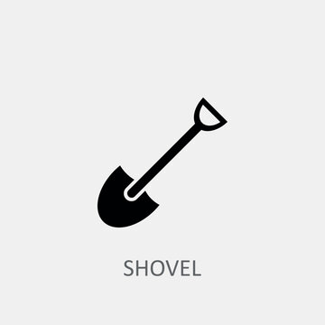 Shovel vector icon. graphic illustration