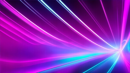 abstract futuristic background with pink blue glowing neon moving high speed wave lines and bokeh lights. Data transfer concept, wallpaper generative ai - obrazy, fototapety, plakaty