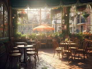 Cozy Summer Terrace Café: Experience the 3D and 4K Magic Inside, with Scenic Views and Outdoor-Inspired Ambiance