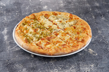 italian pizza on the dark background