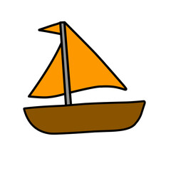 Motorboat and sailboat side view set vector icons. Ships, pleasure boats, speed boats, boats, yachts, luxury yachts