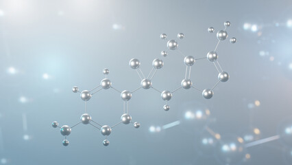 sulfafurazole molecular structure, 3d model molecule, sulfisoxazole, structural chemical formula view from a microscope