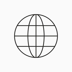 Simple line globe icon. Web icon stock vector illustration flat design.