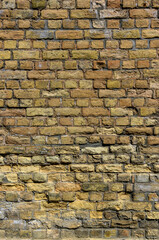 old brick, old brickwork on the walls of the old city spring sunshine