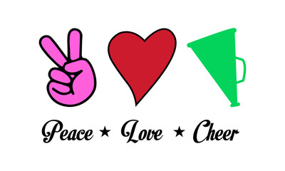 Peace Love Cheer - Cheer Vector And Clip Art