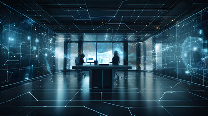 Futuristic office generated by AI