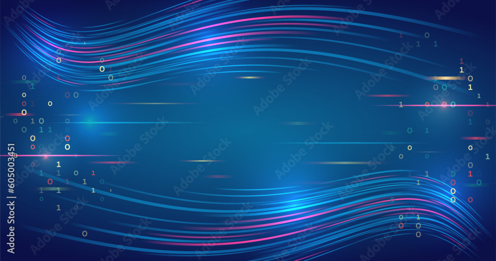 Aufkleber Modern high-tech background for presentations and websites. Shiny moving design element. Abstract background with glowing dynamic lines. Futuristic red-blue stripes with arrows.