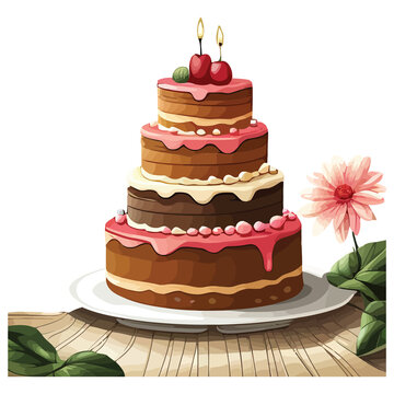 Birthday | Wedding Anniversary Cake Transparent PNG Image