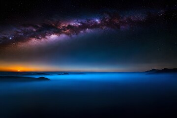 The Mystery of the Night Sky: An eye-catching display of the milky way in the night sky over the sea