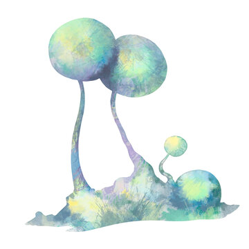 Mold and microorganisms. Close-up of microscopic fungi. For printing encyclopedias, textbooks and medical aids. Illustration for website design and print.