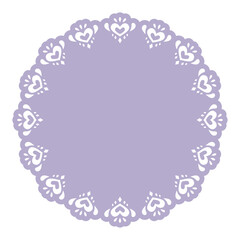 ハートのレースのフレーム 紫