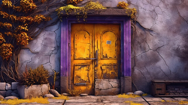 Mystical Threshold: A Fusion of Colors and Nature. Generative AI