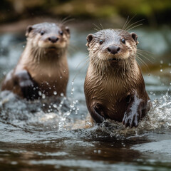 otter in the water created with Generative AI