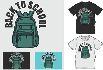Backpack vintage collection vector art, Go back to school, vintage backpack, 