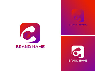 ILLUSTRATION LETTER C GEOMETRIC LOGO ICON  TEMPLATE SIMPLE MINIMALIST DESIGN SIMPLE VECTOR GOOD FOR APPS, BRAND 