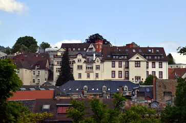 Fototapeta na wymiar Häuser in Hanglage in Baden-Baden