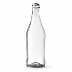 glass bottle with crown cap isolated on white background