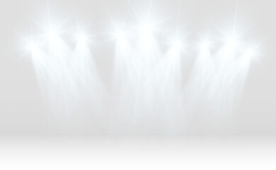 Realistic spotlights for lighting.Equipment for illumination.	
