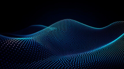 Abstract technology wave particles mesh background. Ai generated