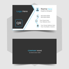 Business card design, Modern business card template Flat design, Vector	
